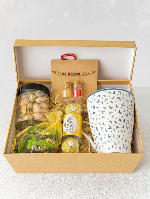 Rakhi mug and treats hamper